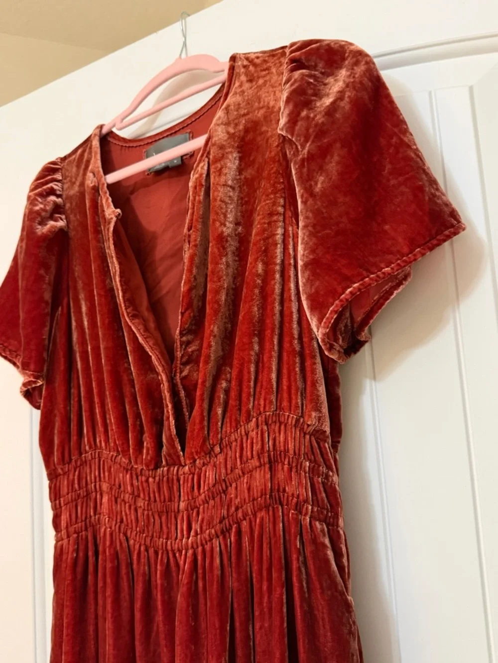 Anthropologie Velvet Maxi Dress in Deep Wine Red - Picture 6 of 16